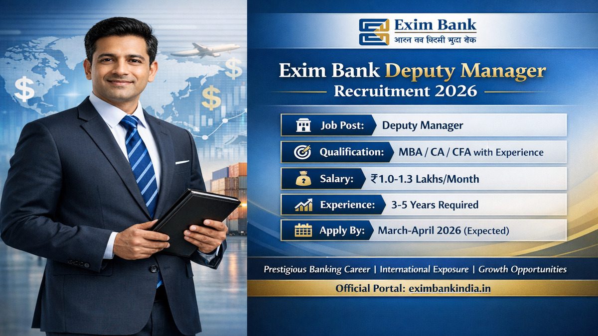 Exim Bank Deputy Manager Recruitment 2026